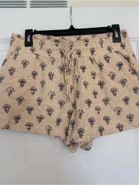 a new day Beige Floral Drawstring High-Waist Shorts